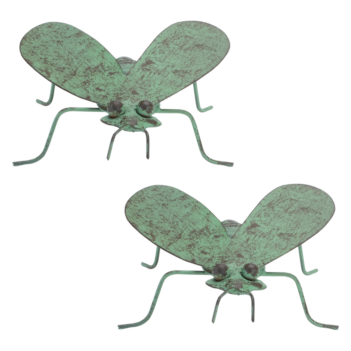 Iron Metal Bumble Bee Garden Accent (Set of 2)